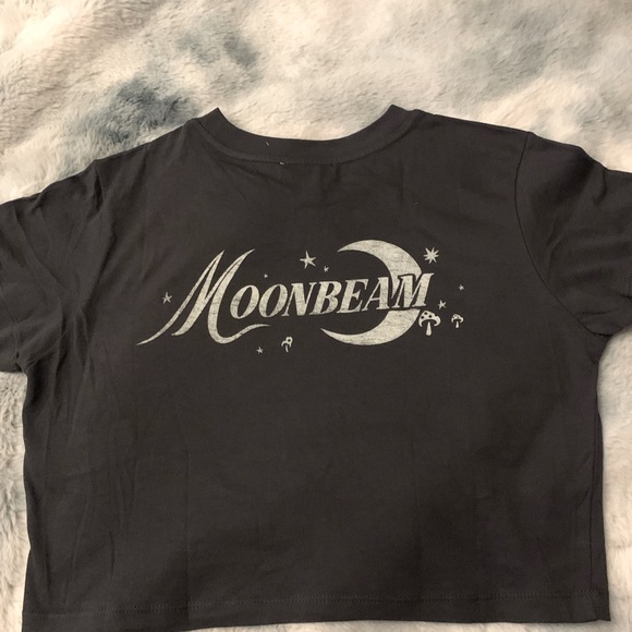 Topshop Tops - black and white moonshine graphic top shop crop top shirt